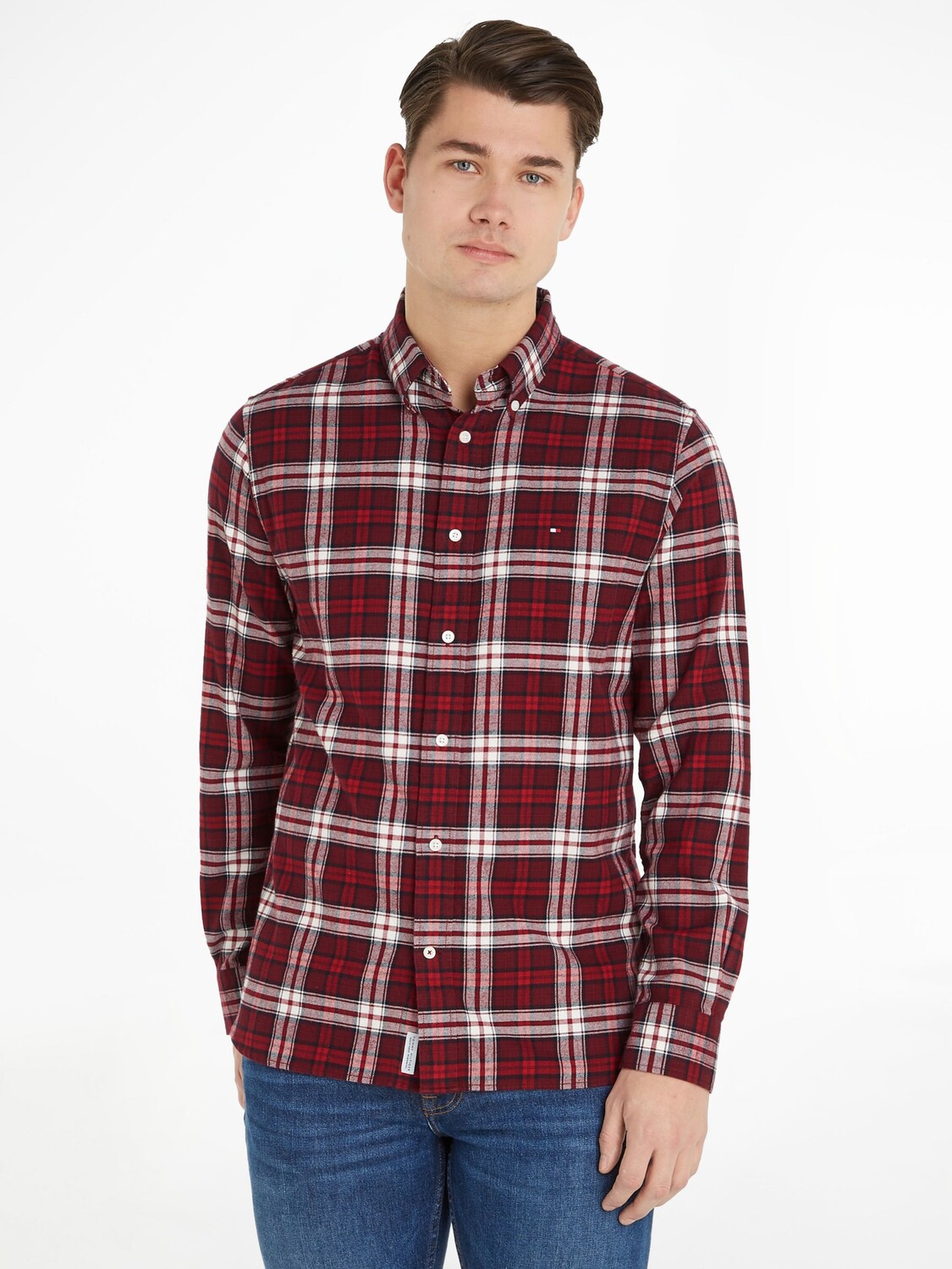 

Рубашка Tommy в клетку с начесом Tommy Hilfiger, красный/мульти