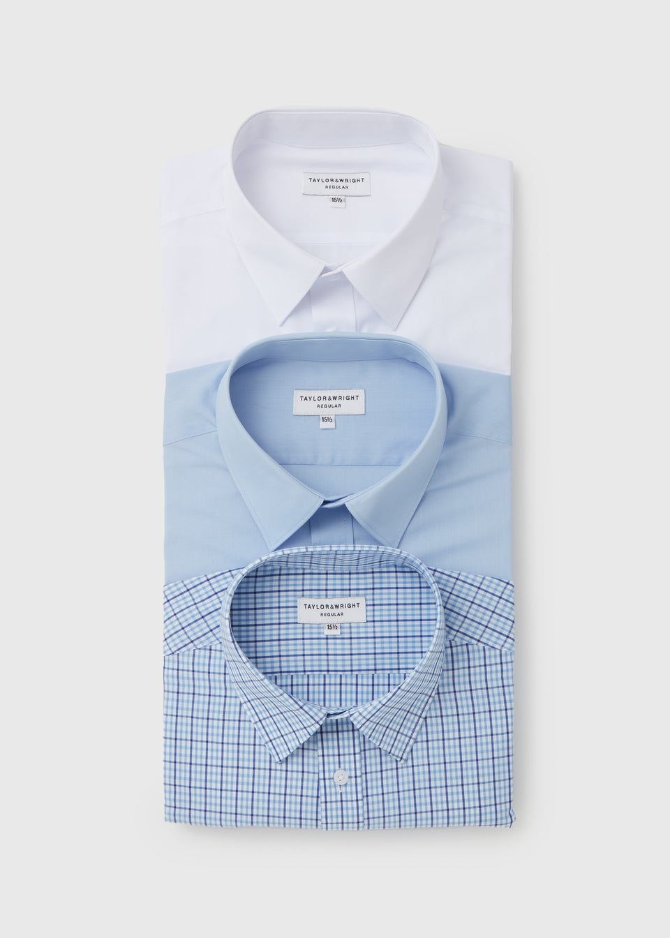 Taylor & Wright Набор из 3 синих официальных рубашек, не требующих особого ухода, мультиколор