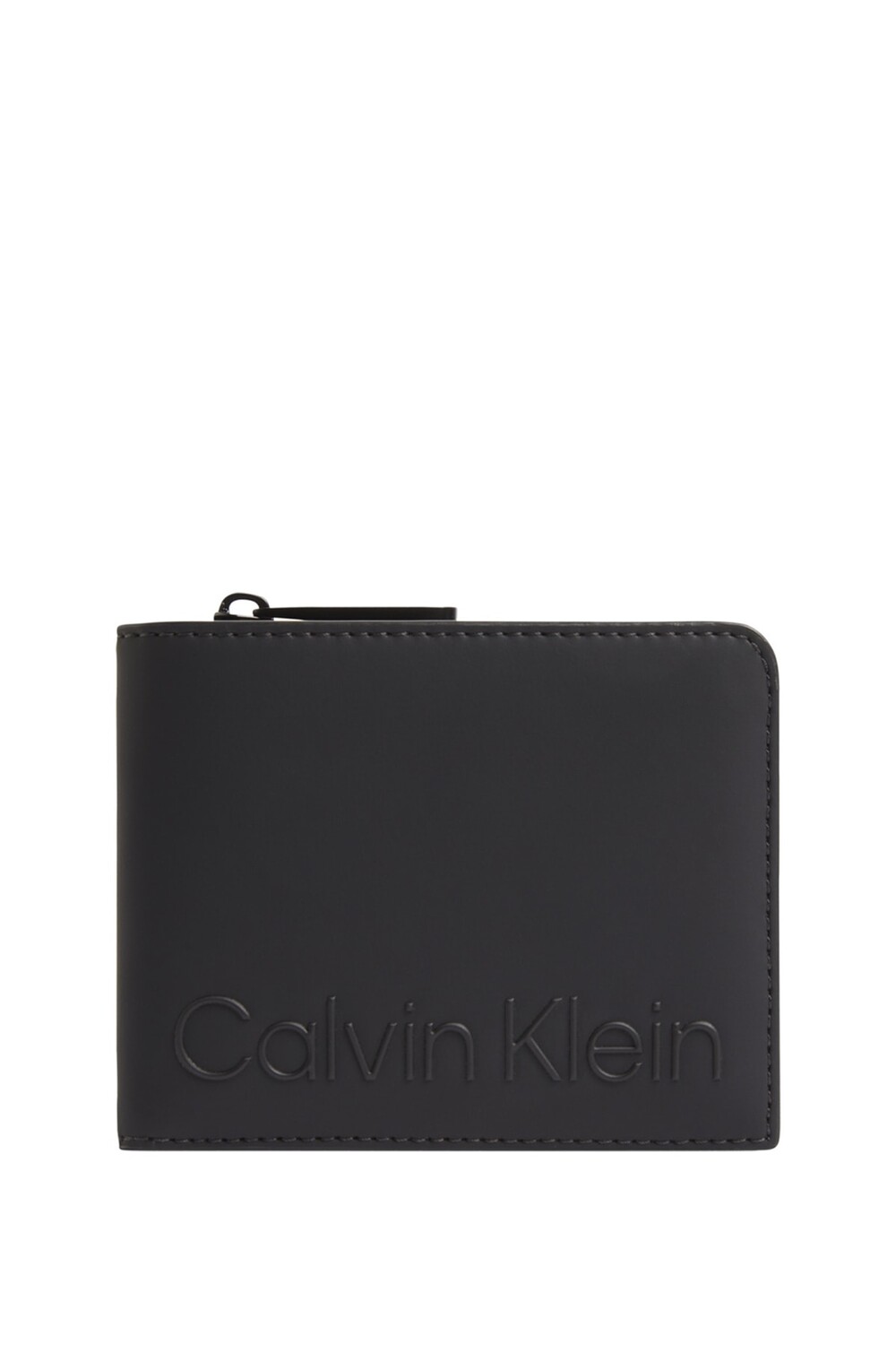 

Черный мужской прорезиненный кошелек двойного сложения, половина Z/a Calvin Klein