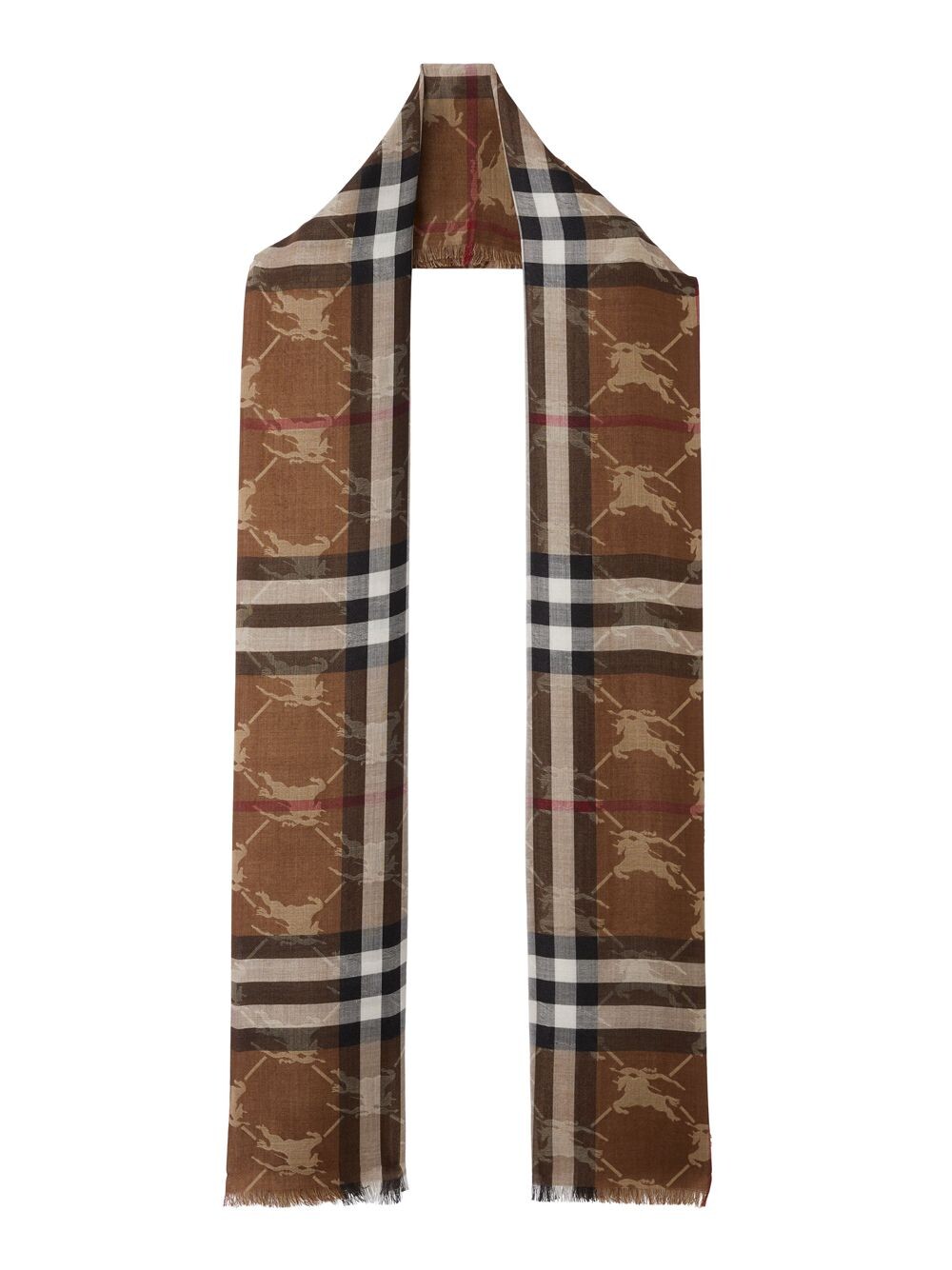 

Шелковый жаккардовый шарф в клетку Burberry