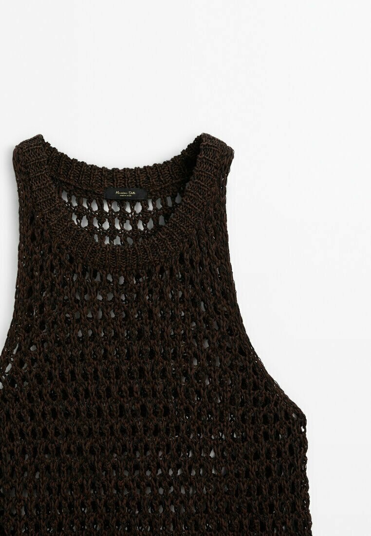 

Топ CUTWORK HALTER Massimo Dutti, темно-коричневый