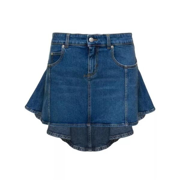 

Джинсы mini-skirt with pleated detail at the back in Alexander Mcqueen, синий