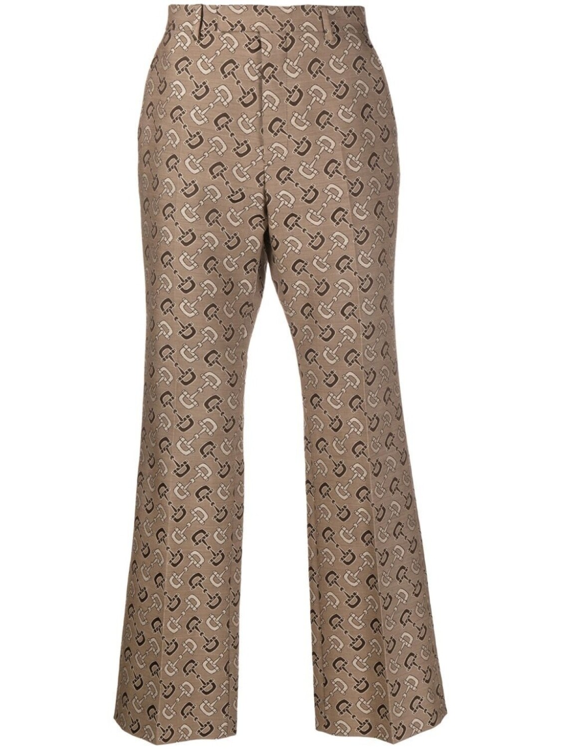 

Gucci прямые брюки средней посадки, коричневый