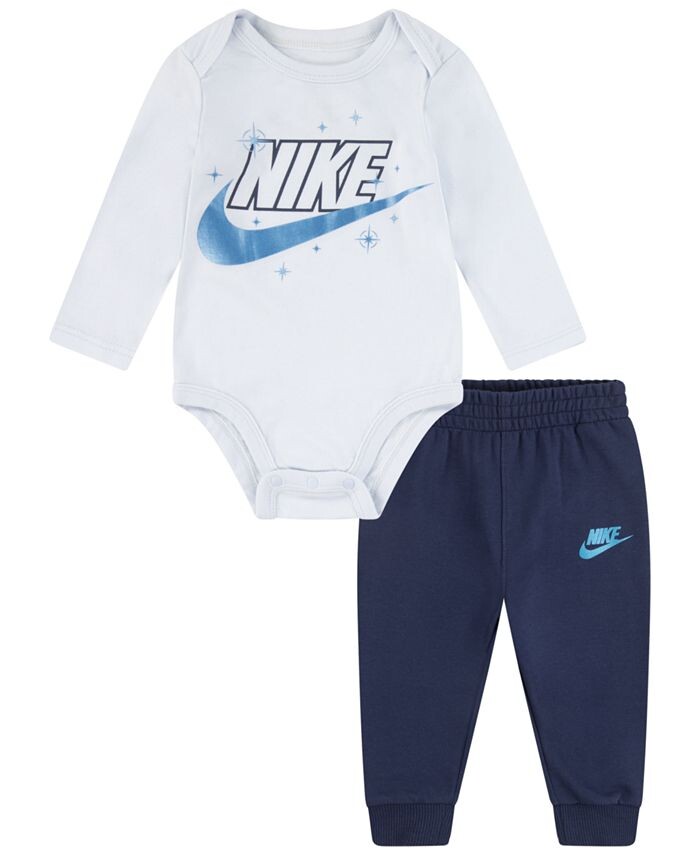 

Хлопковое боди и джоггеры Baby Boys Icon, комплект из 2 предметов Nike, синий