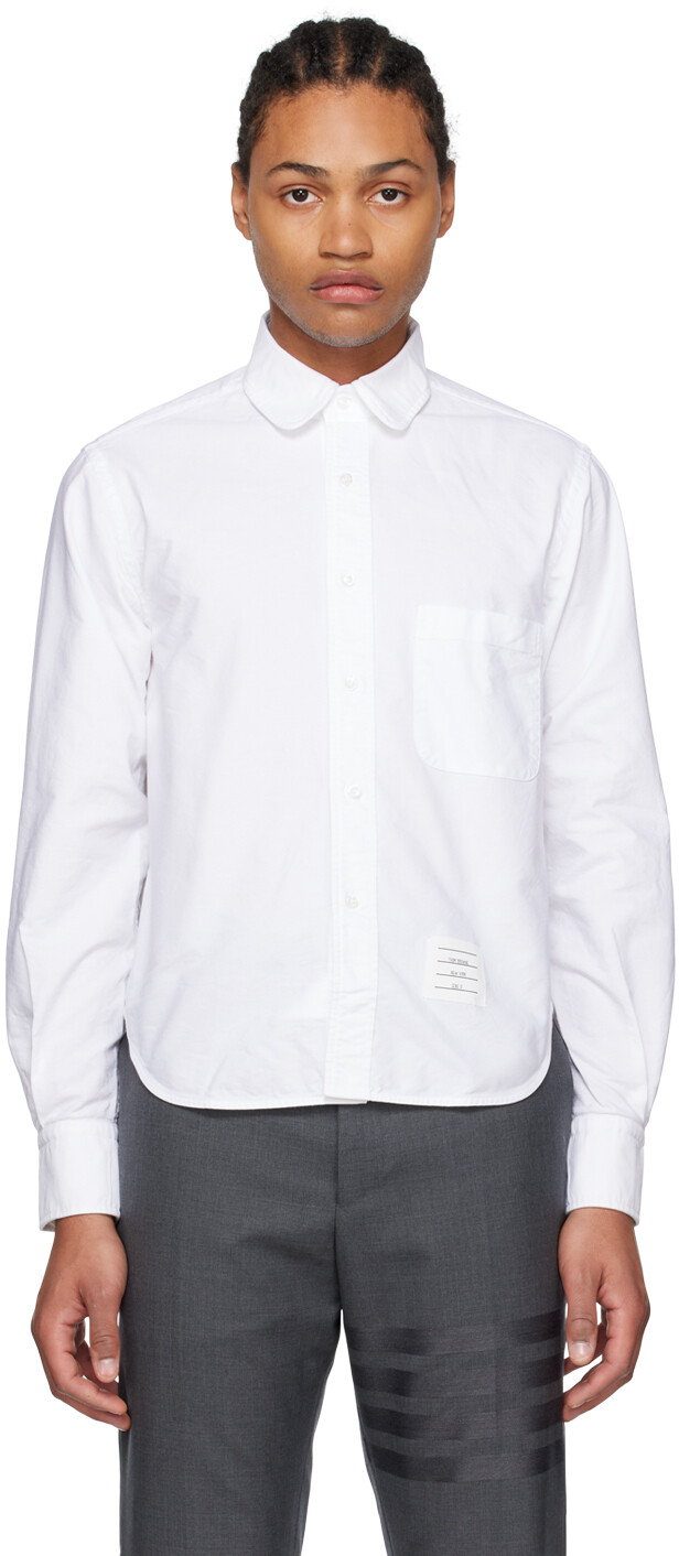 

Белая рубашка с нашивками Thom Browne, цвет White