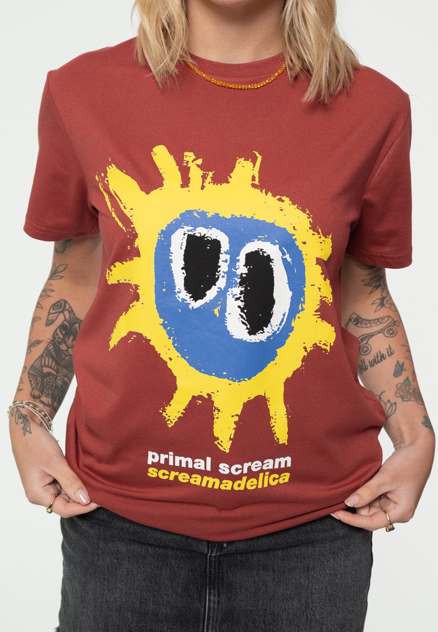 

Футболка с принтом PRIMAL SCREAM SCREAMADELICA Paradiso Clothing, красный