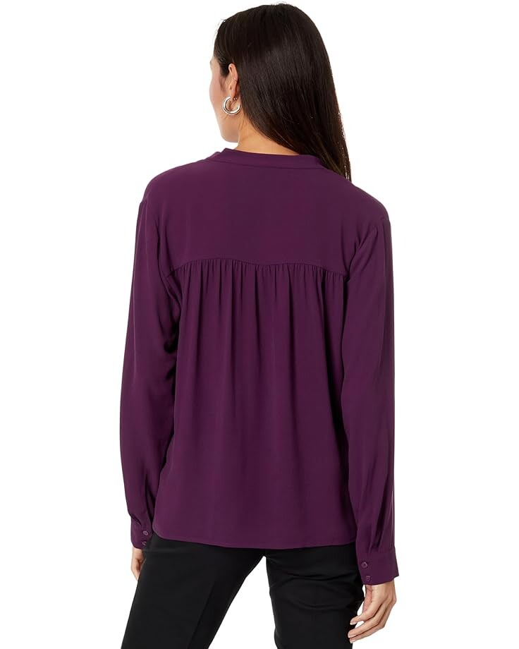 

Рубашка Eileen Fisher Mandarin Collar Shirt, цвет Sweet Plum