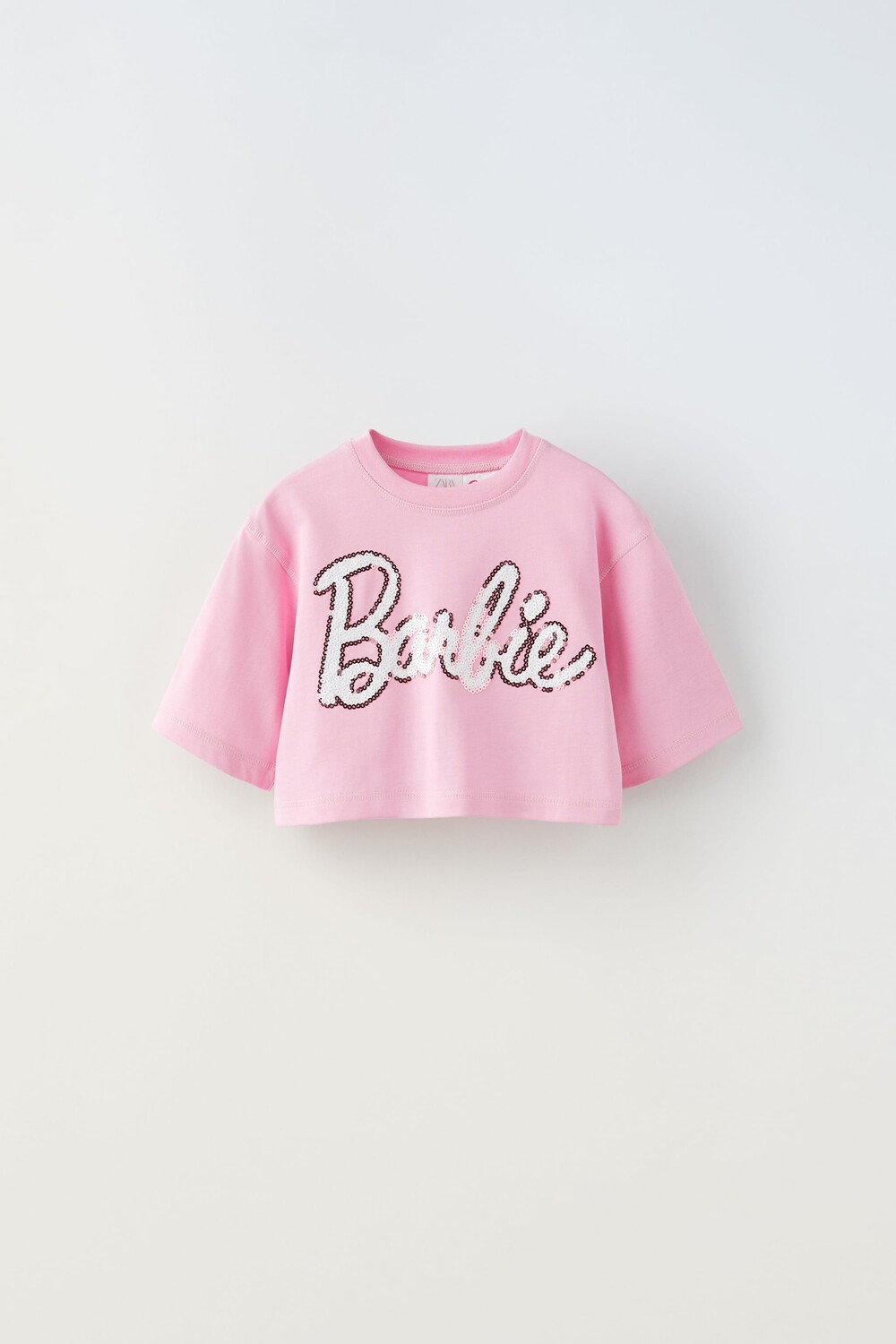 

Футболка barbie mattel с пайетками Zara, розовый