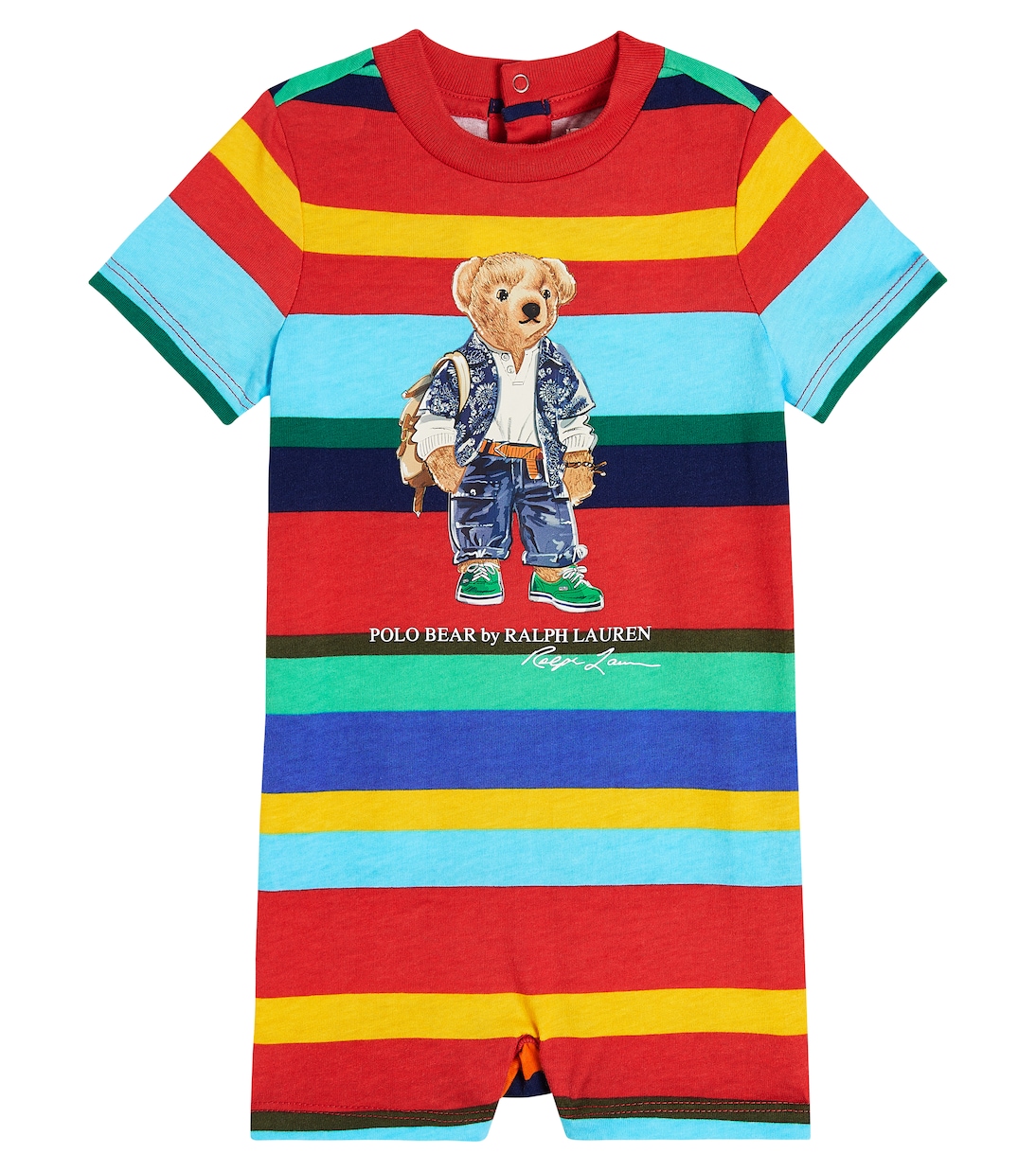 Детский комбинезон из хлопка в полоску Polo Ralph Lauren Kids, мультиколор