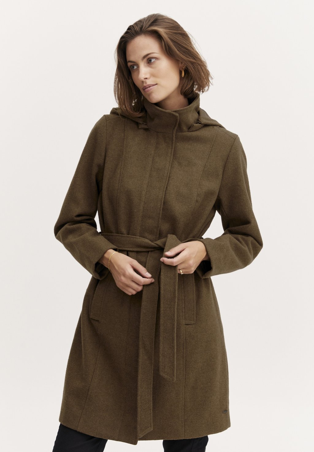 Классическое пальто Fransa, оливковый классическое пальто fransa темно серый меланж