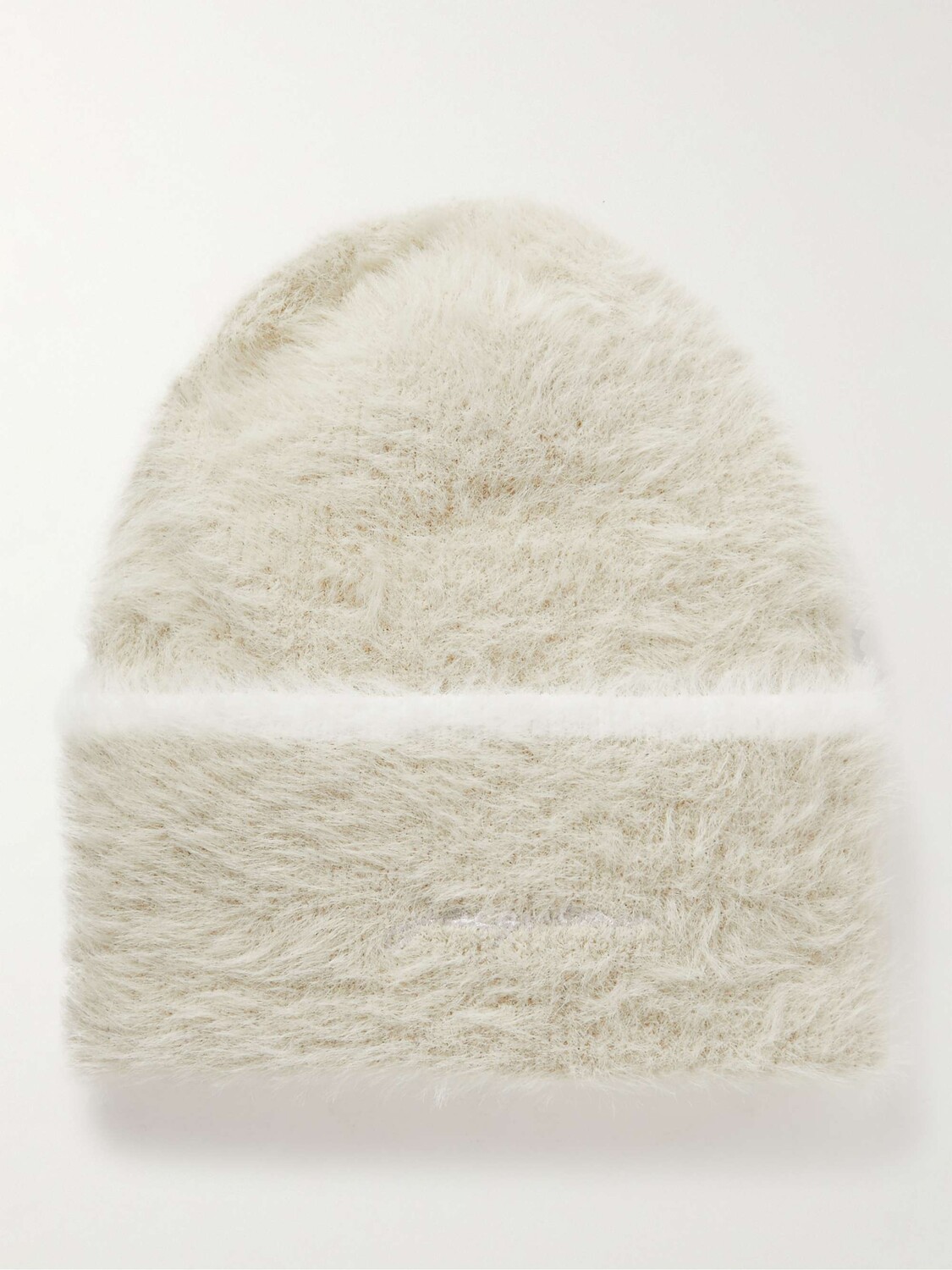 

Шапка-бини из матового трикотажа с вышитым логотипом Neve JACQUEMUS, кремовый