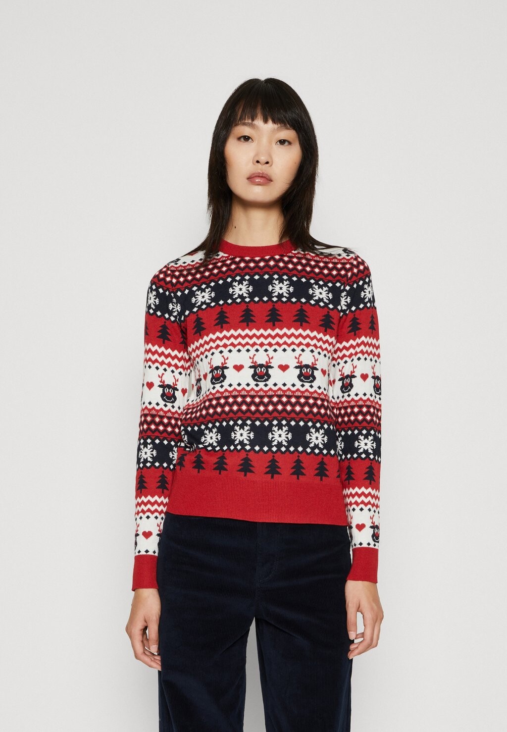 

Свитшот ONLY Tall ONLXMAS REINDEER O NECK BOX, цвет chili pepper/night sky