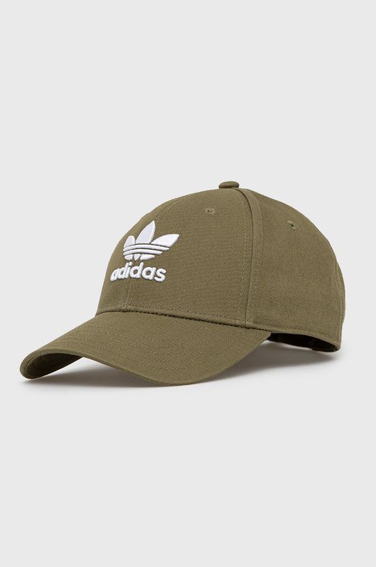 Хлопчатобумажная шапка adidas Originals, зеленый
