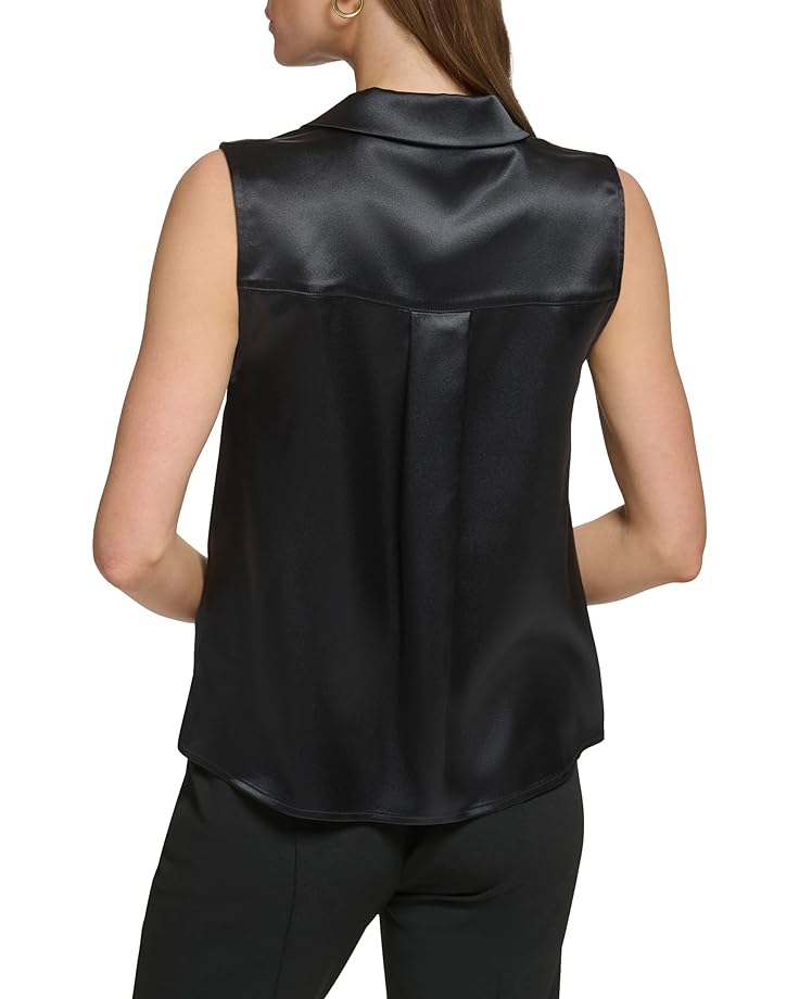 

Блуза DKNY Sleeveless Collared Cowl Neck Blouse, черный