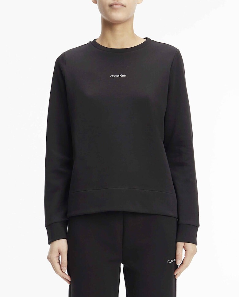 

Хлопковая толстовка с женским микрологотипом Calvin Klein, черный