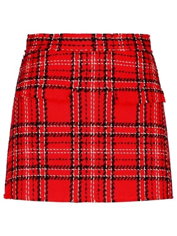 

Шорты из смесового хлопка в клетку Msgm, красный
