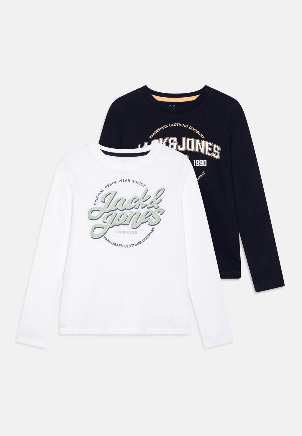 

Топ с длинными рукавами JJMINDS TEE CREW NECK 2 PACK Jack & Jones Junior, цвет white/navy blazer