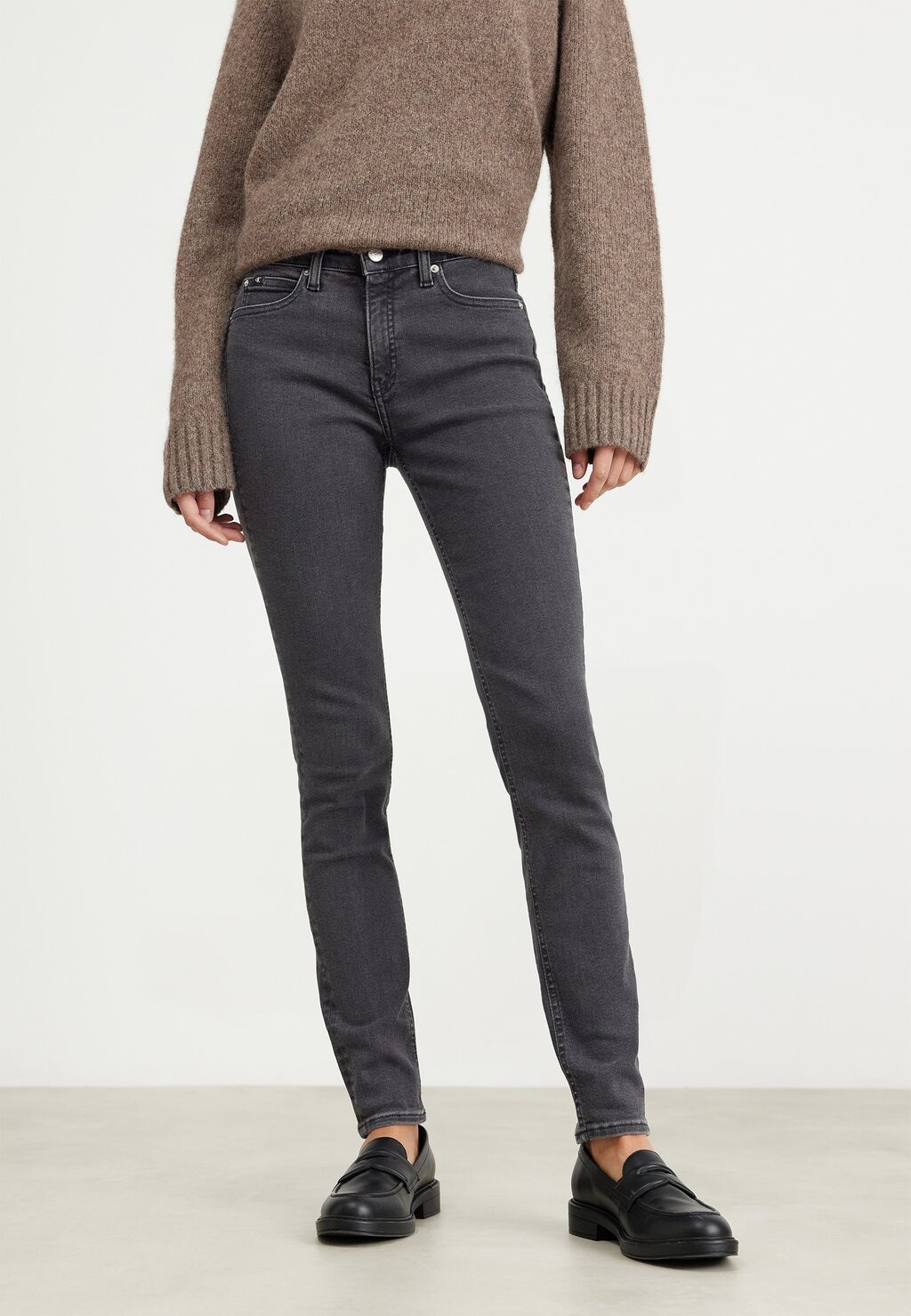 

Джинсы Skinny Fit MID RISE SKINNY Calvin Klein Jeans, деним черный