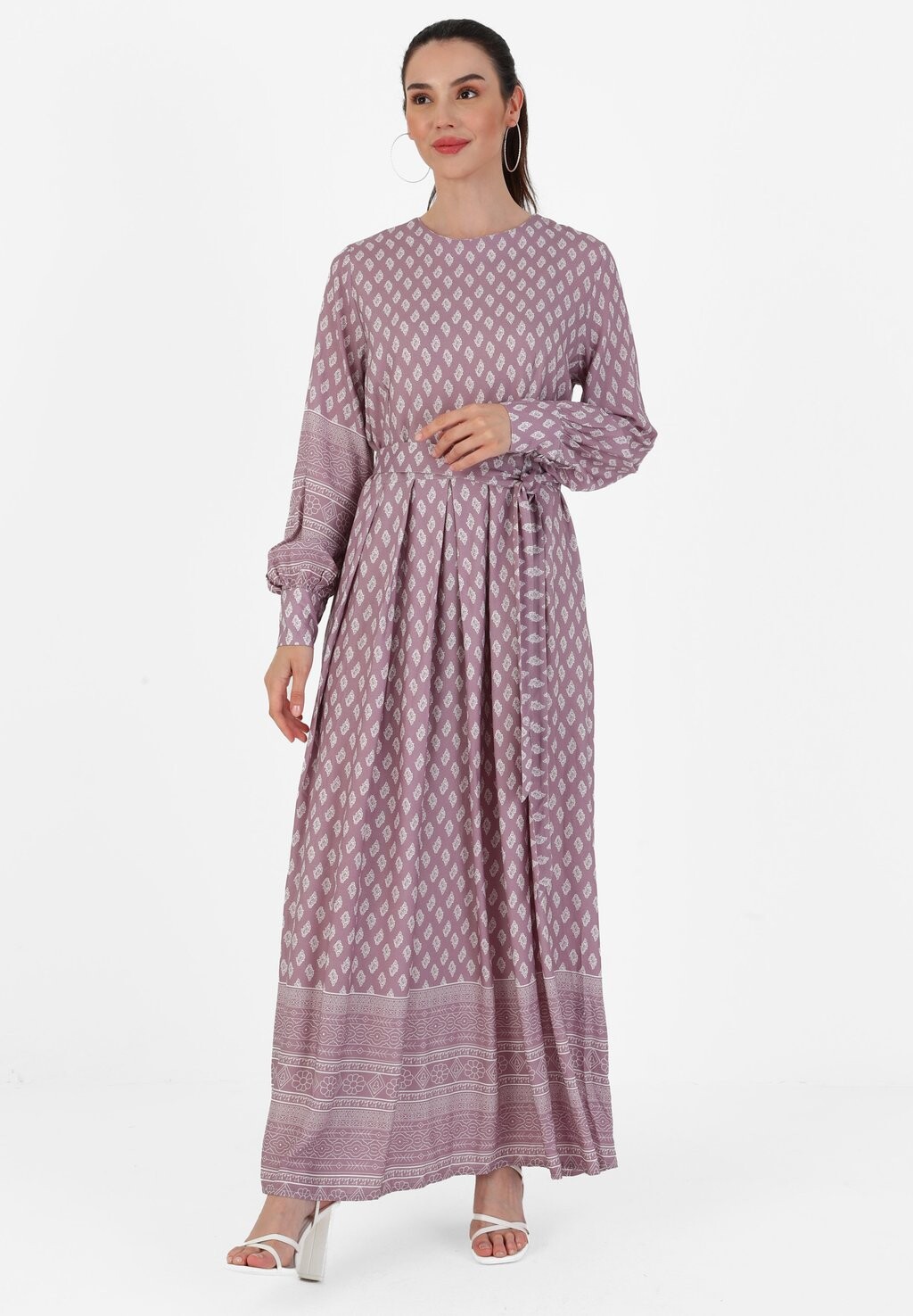 

Платье макси ETHNIC PATTERNED TAVIN Modanisa, цвет purple