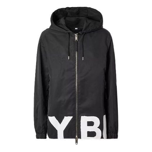 

Куртка Men's Burberry Logo Printing Nylon Hooded Jacket Black, черный