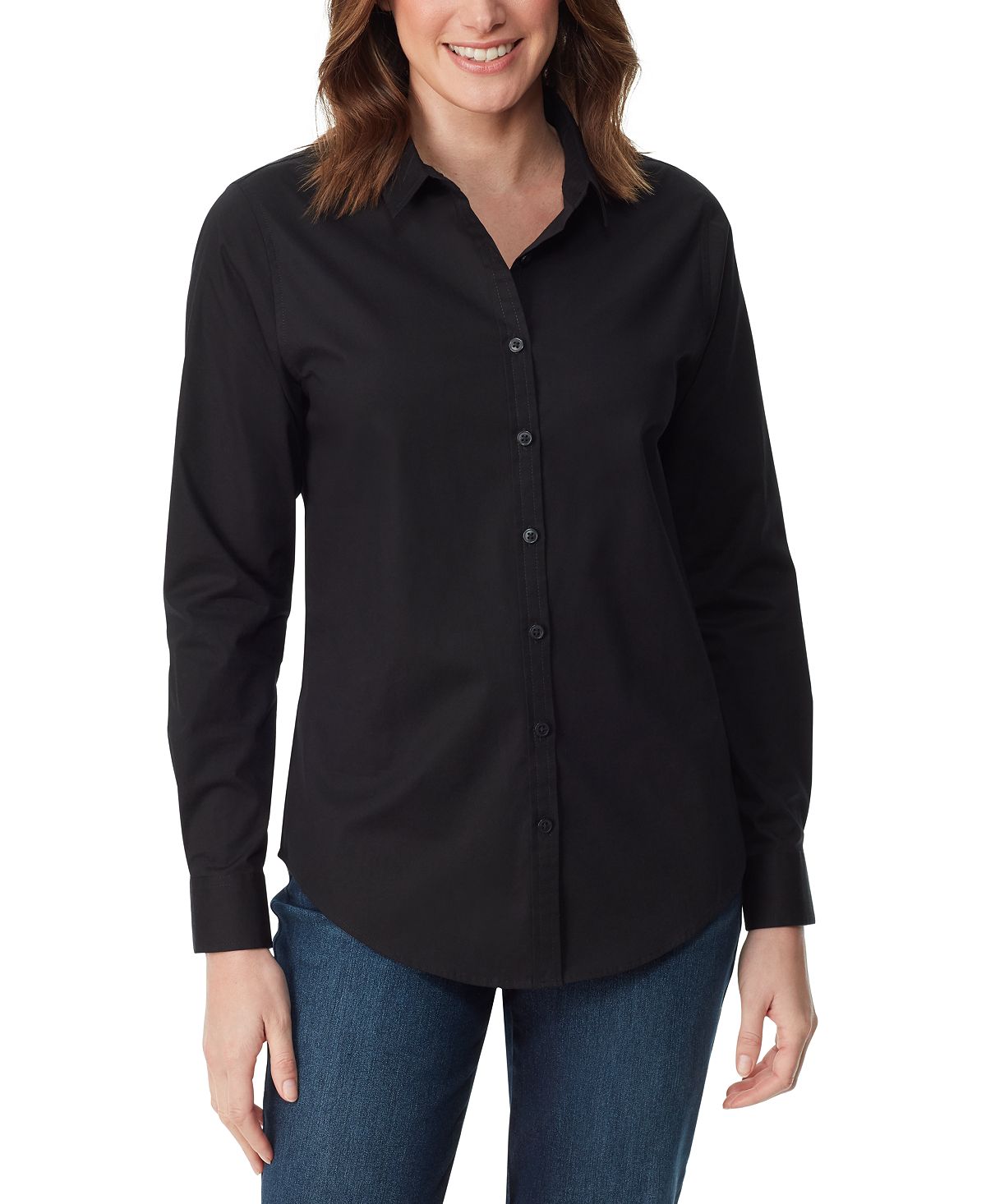 цена Женская приталенная рубашка с длинными рукавами Amanda Gloria Vanderbilt, черный