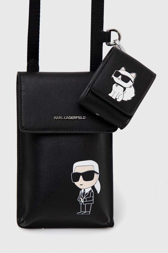 

Кожаный чехол для телефона Karl Lagerfeld, черный