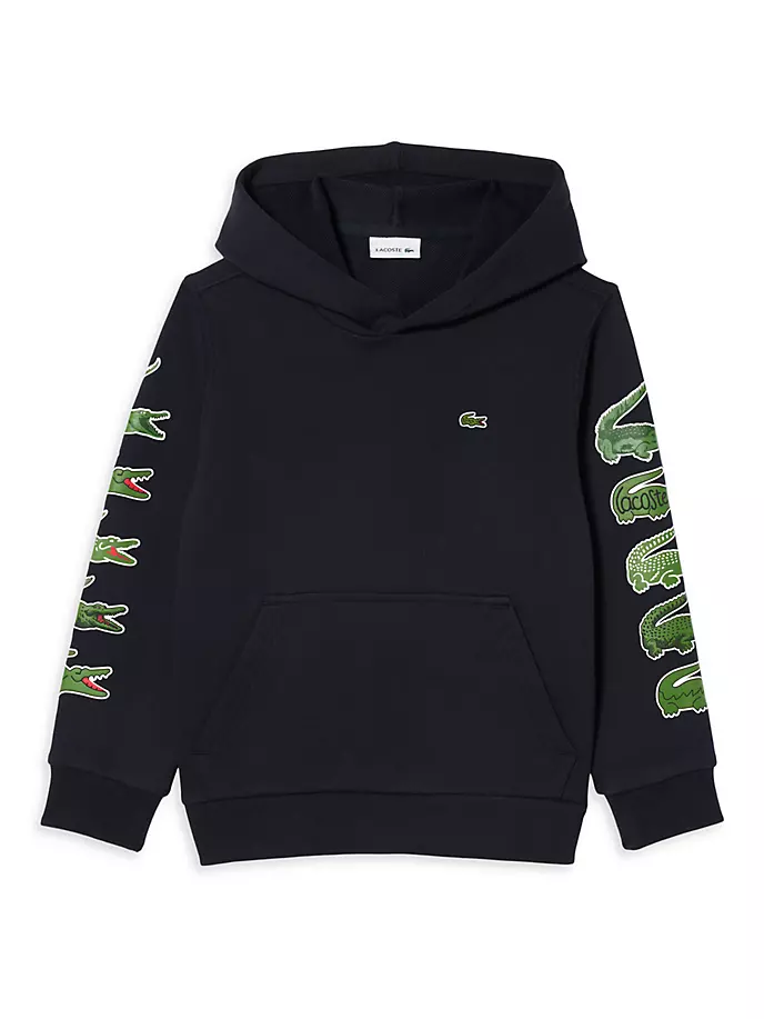 

Толстовка с рукавами под крокодила для маленьких мальчиков и мальчиков Lacoste, черный