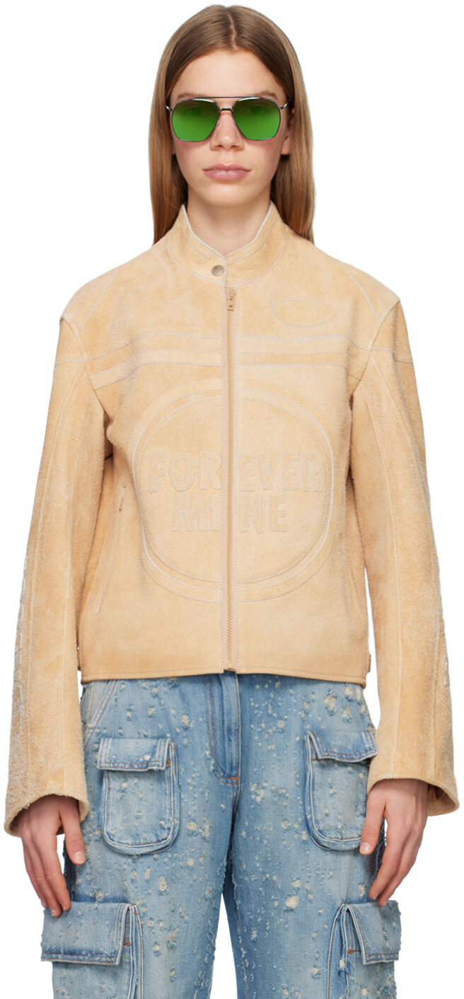 

Бежевая кожаная куртка Forever Mine Песочный Acne Studios, Бежевый