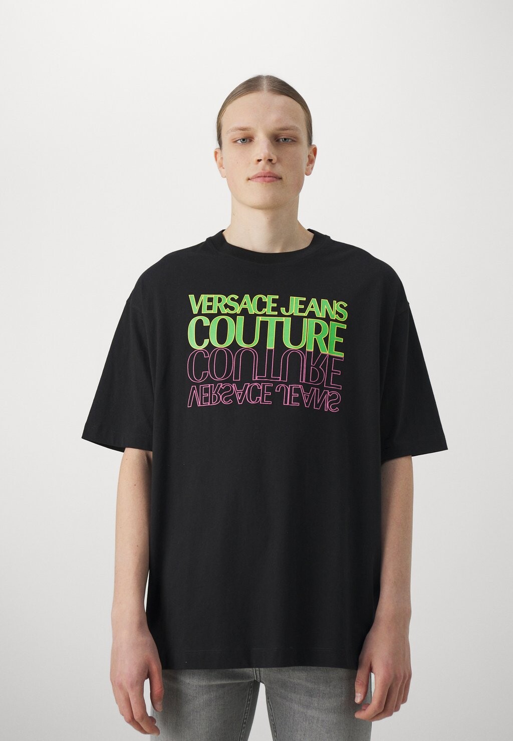 

Футболка с принтом UPSIDEDOWN Versace Jeans Couture, черный