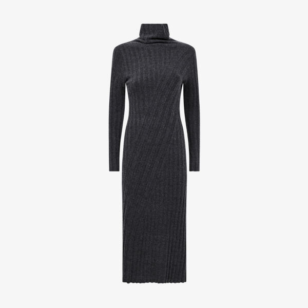 

Трикотажное платье миди Cady с высоким воротником Reiss, цвет charcoal