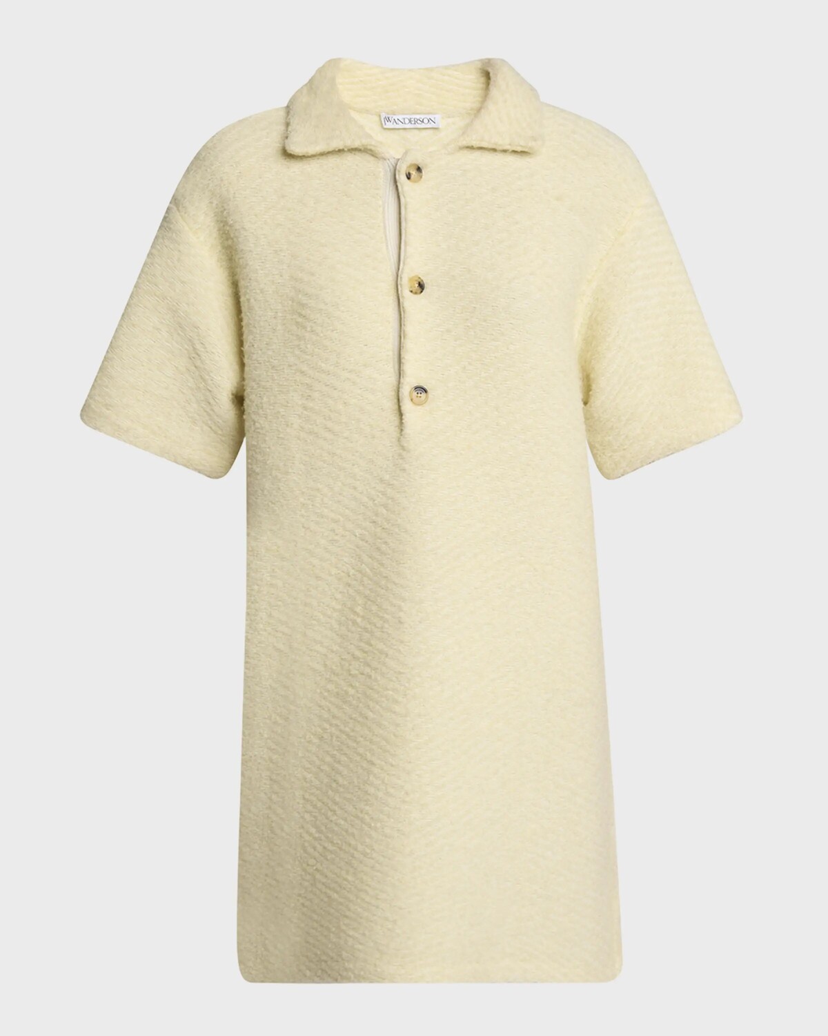 

Мини-платье-поло из шерсти с короткими рукавами Jw Anderson, цвет Pale Yellow