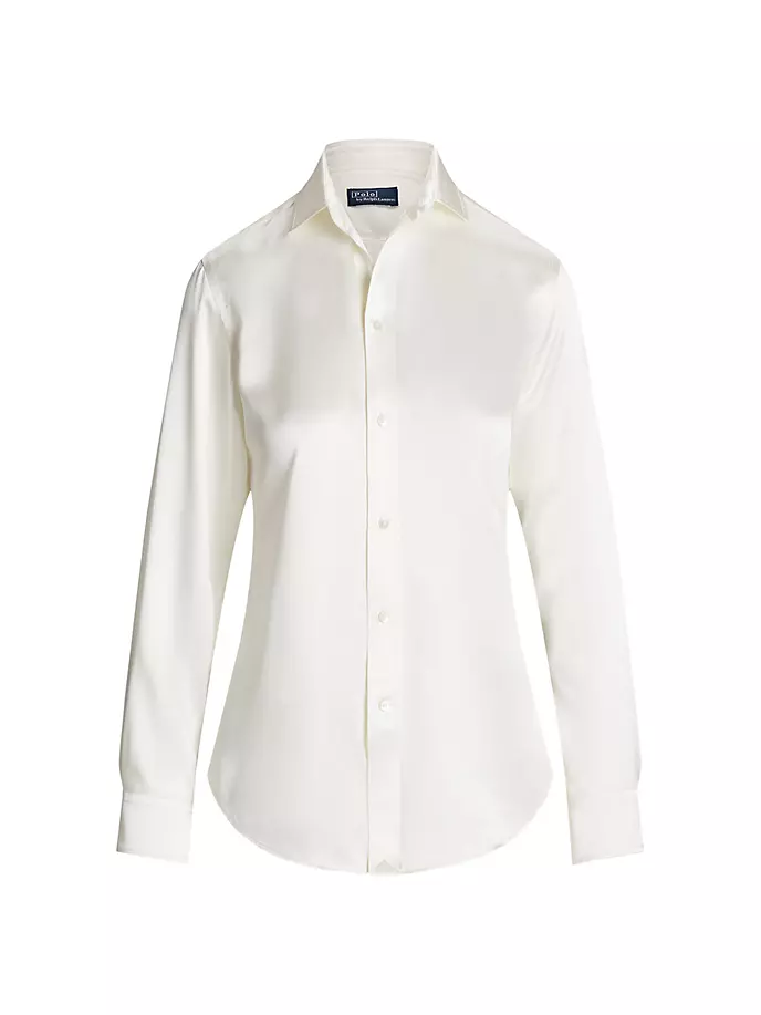 Шелковая рубашка классического кроя Polo Ralph Lauren, цвет trophy cream