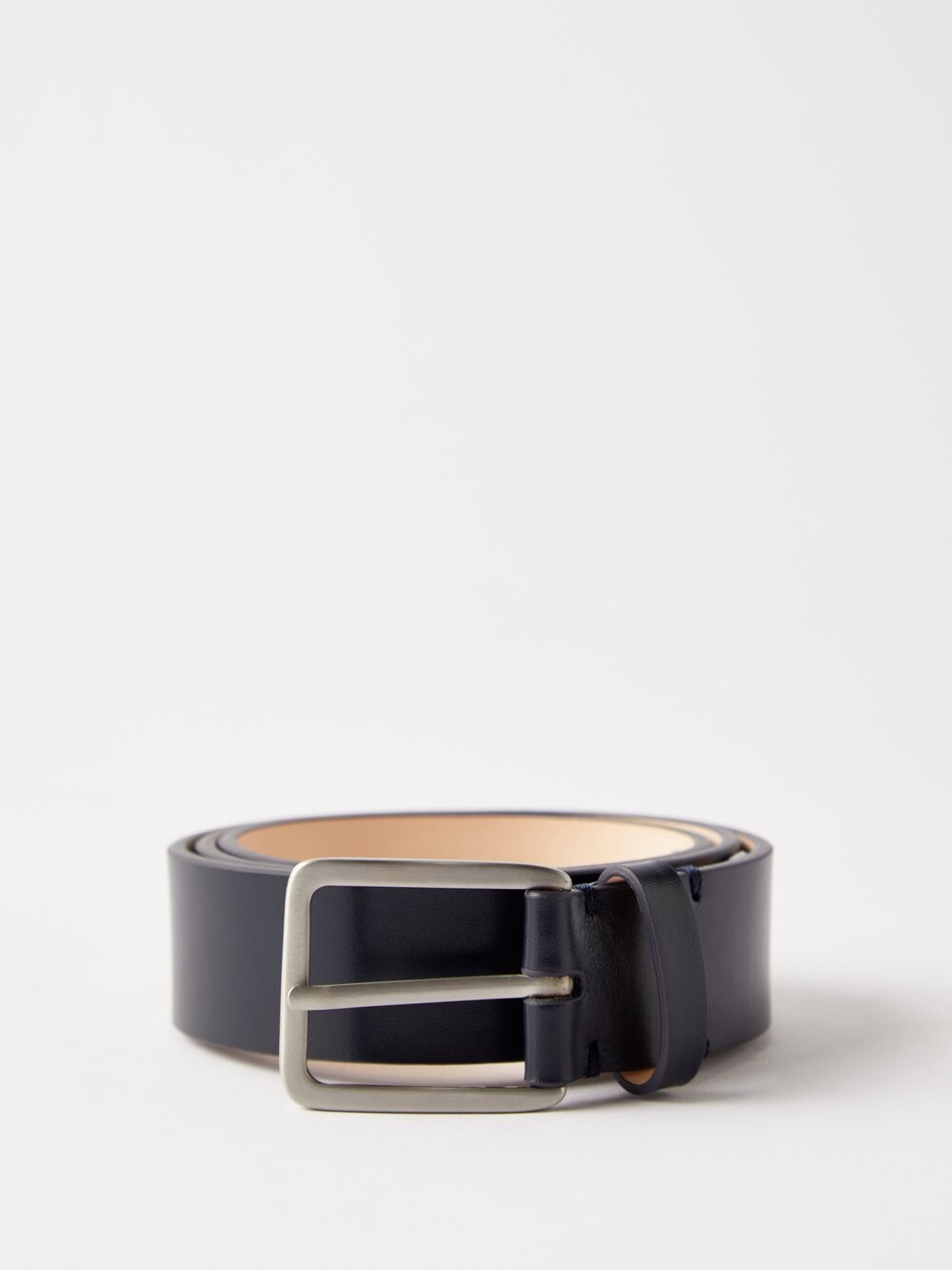 

Кожаный ремень с фирменной полоской Paul Smith, синий