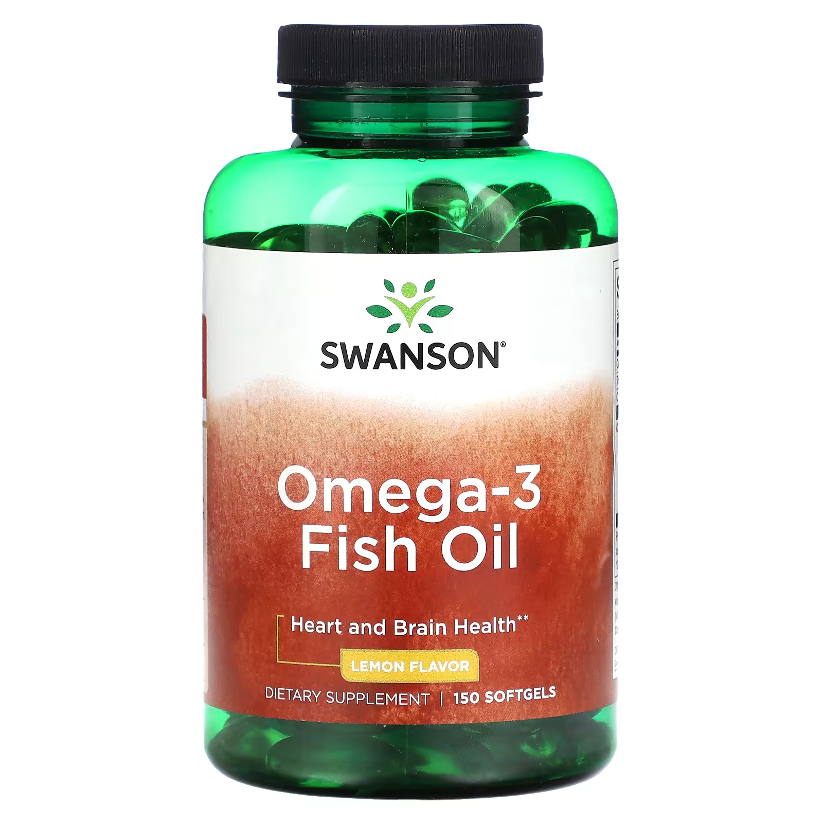 Рыбий жир Swanson Омега-3 с лимоном, 150 мягких таблеток