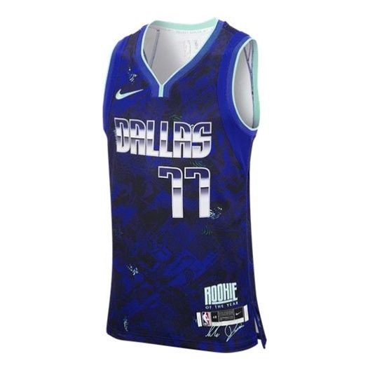 Майка Nike NBA Retro Basketball Jersey/Vest Dallas Mavericks Doncic No. 77 Blue, синий 2021 news men s america basketball jersey dallas doncic nowitzki porzingis embroidery with mavericks team logo t shirt