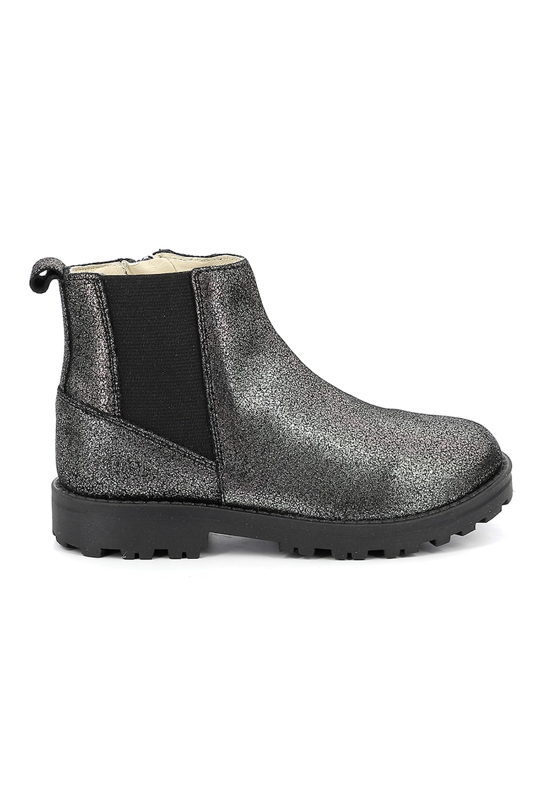 Кожаные ботинки Groofit Chelsea с блестящей поверхностью Kickers Kids, серебряный