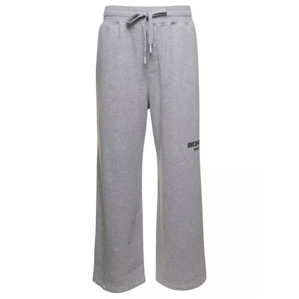 

Брюки jogger pants with drawstring and logo print i Dolce&Gabbana, серый