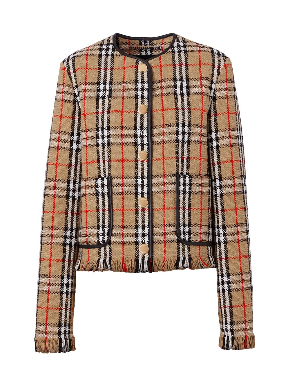 

Куртка Upney в фирменную клетку с бахромой Burberry, бежевый