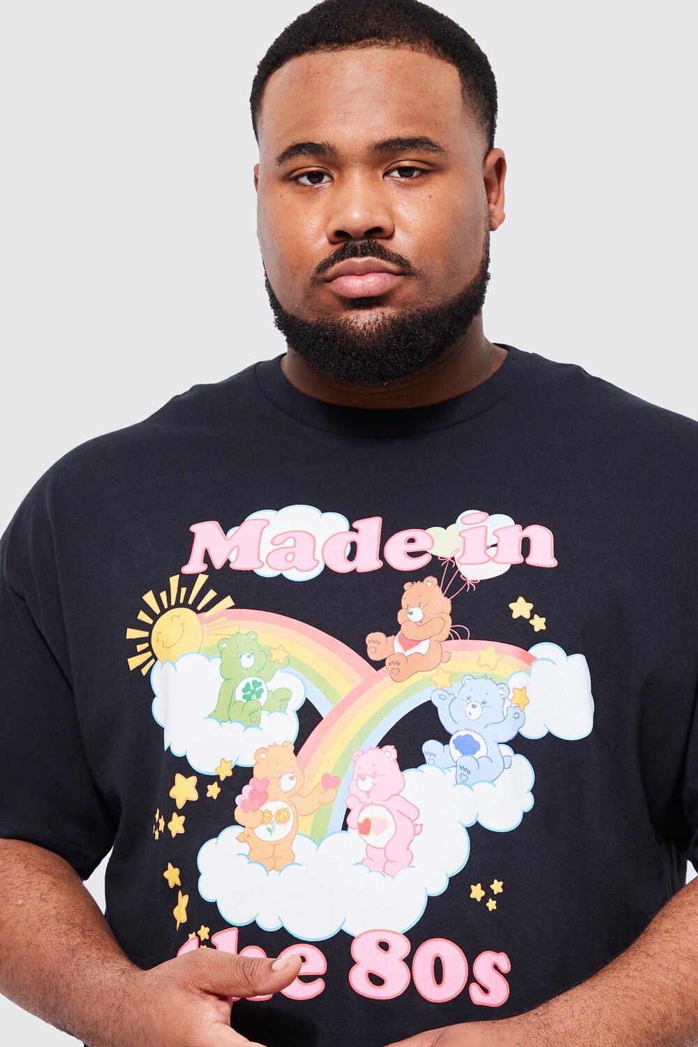 

Футболка с винтажной лицензией plus care bear Boohoo, черный
