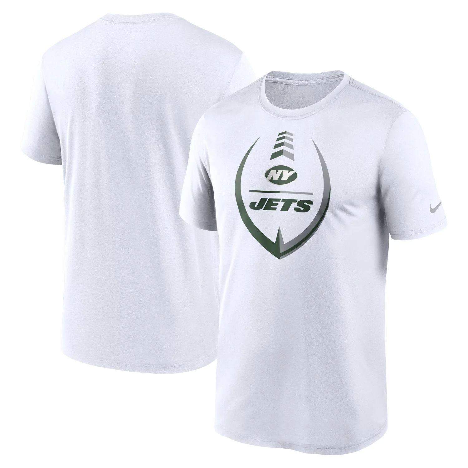 Мужская белая футболка New York Jets Icon Legend Performance Nike мужская зеленая футболка new york jets legend icon performance nike