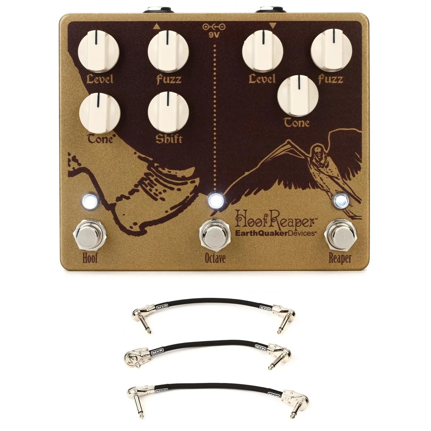 

EarthQuaker Devices Hoof Reaper V2 Двойная педаль Fuzz с 3 соединительными кабелями