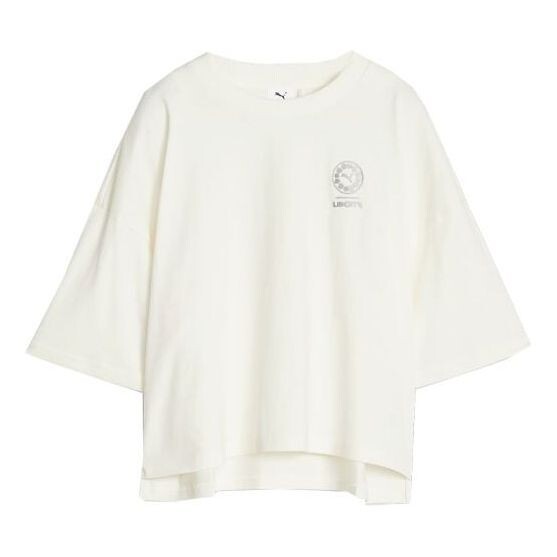 

Футболка (WMNS) PUMA x LIBERTY Graphic T-shirt 'Warm White', белый