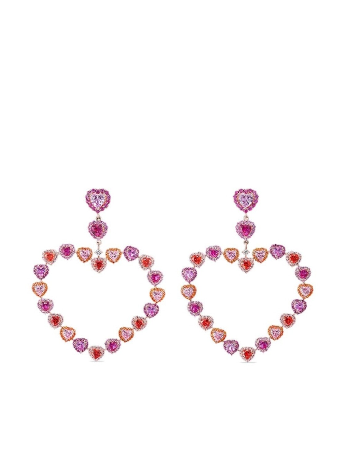 

Серьги Love Heart из розового золота с сапфирами и бриллиантами Anabela Chan, розовый