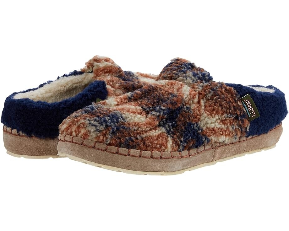 цена Домашняя обувь L.L.Bean Cozy Slipper Slide Pile Fleece, цвет Rustic Brown Ombre