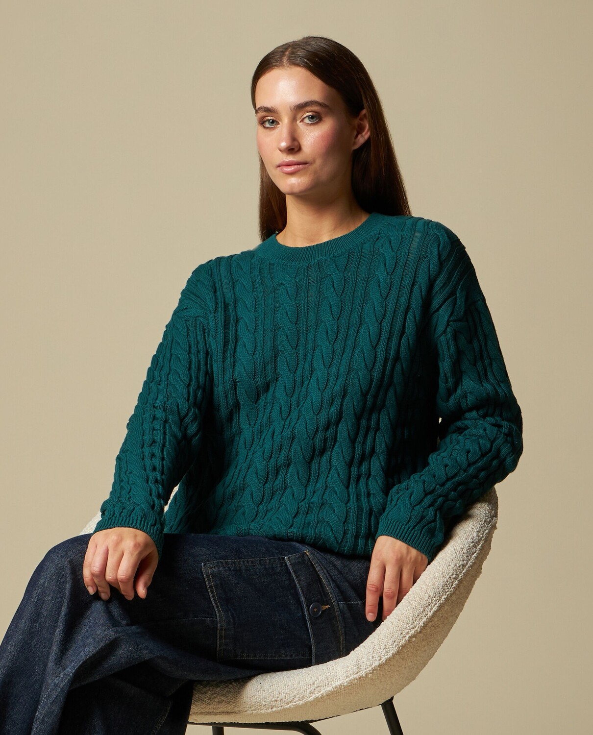 

Женский плетеный трико из чистого хлопка. NICE&CHIC, белый