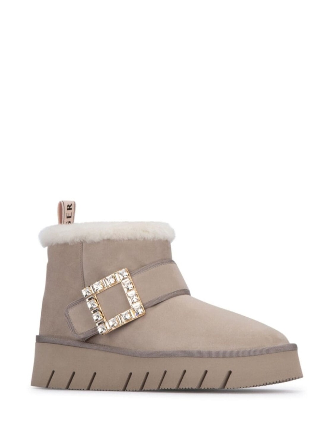 

Ботинки Roger Vivier с хрустальными пряжками, серый