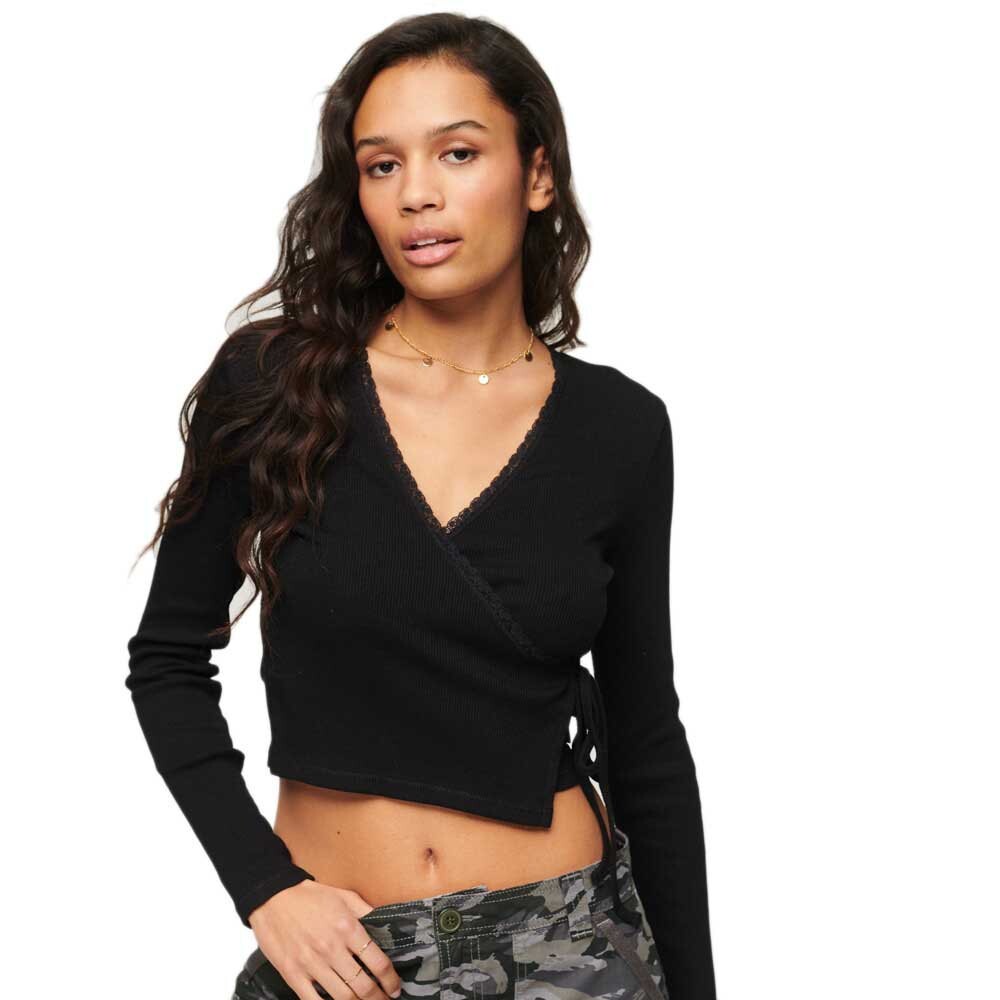 

Топ Superdry Vintage Lace Long Sleeve, черный