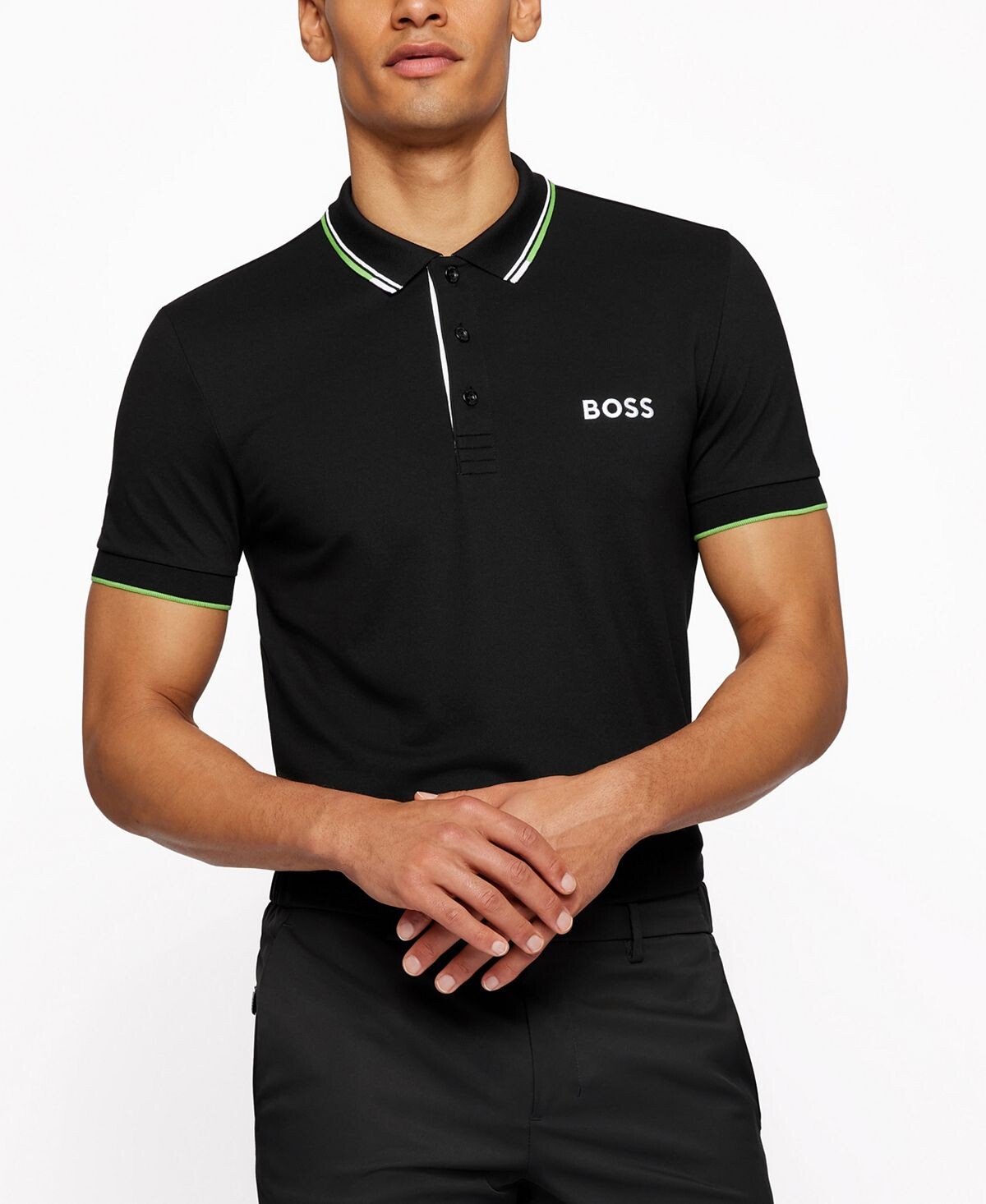 

Мужская рубашка-поло из смесового хлопка Boss Hugo Boss