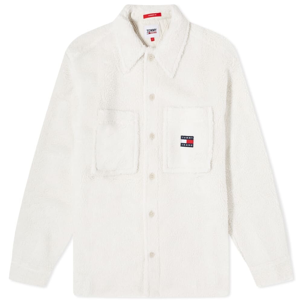 

Флисовая рубашка Tommy Jeans из шерпы, белый