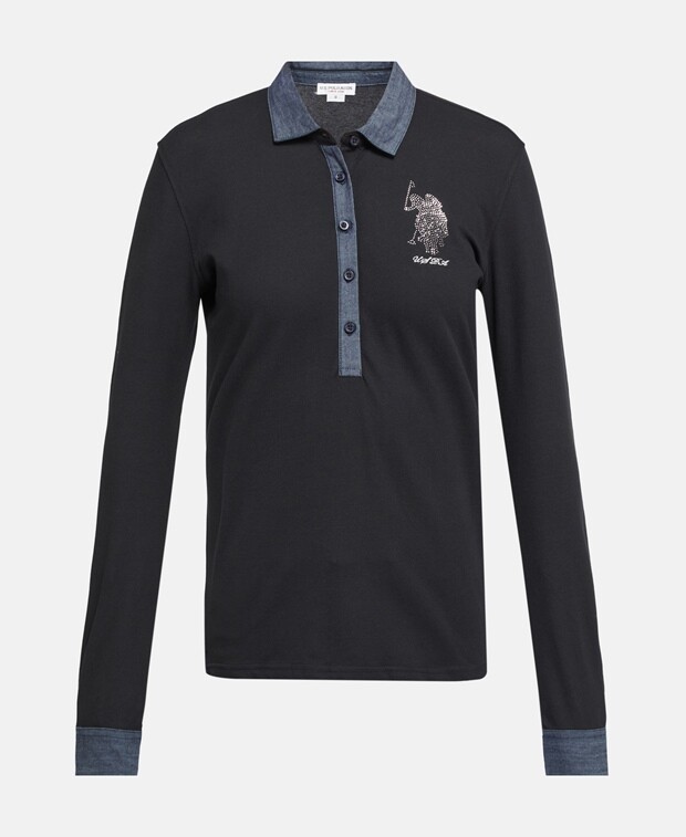 

Рубашка-поло с длинными рукавами U.S. Polo Assn., черный